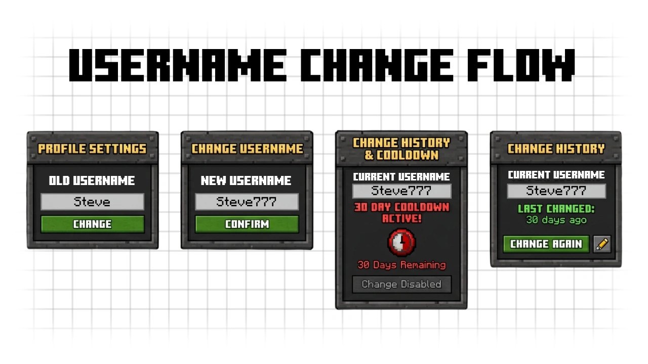 Minecraft username change flow