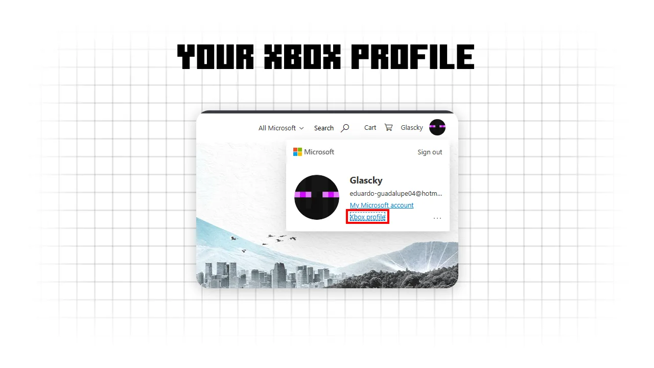 Open the Xbox profile from your Microsoft account menu