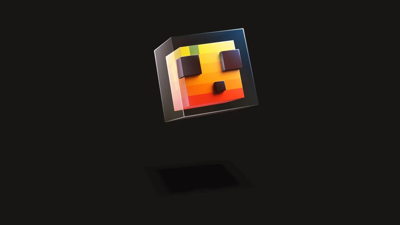 The Cheesy Cube pet, an orange and yellow cube with a surprised face.