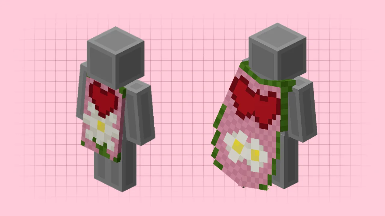 The Valentine cape shown from the front and back